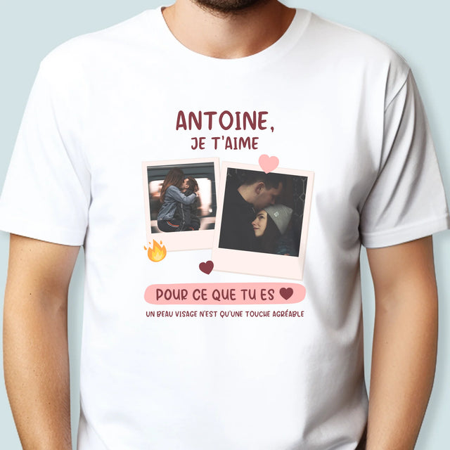 Le Collage Photo: Je T'Aime Pour Ce Que Tu Es - T-Shirt Pour Hommes