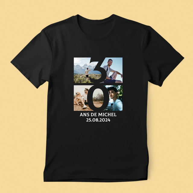 Le Collage Photo: 30 Ans Chiffre Photos - T-Shirt Pour Hommes