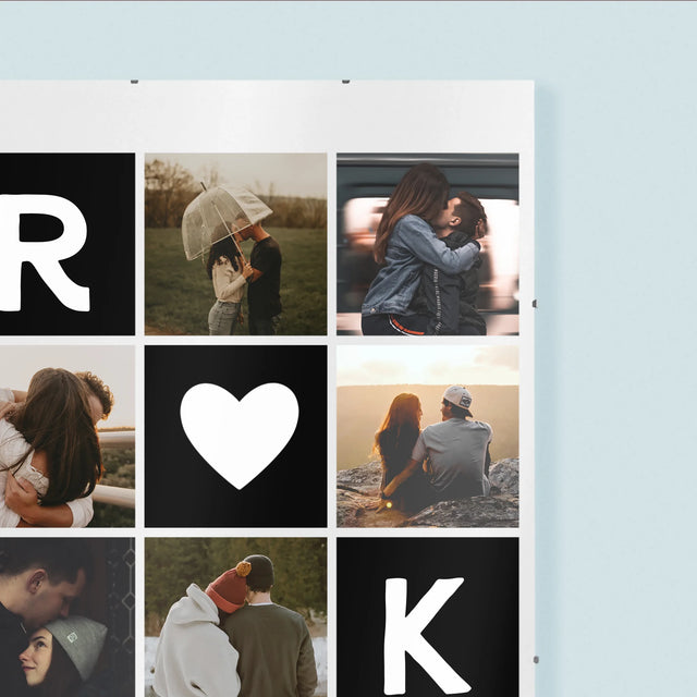 Le Collage Photo: Les Monogrammes D'Amour Avec Photos - Affiche