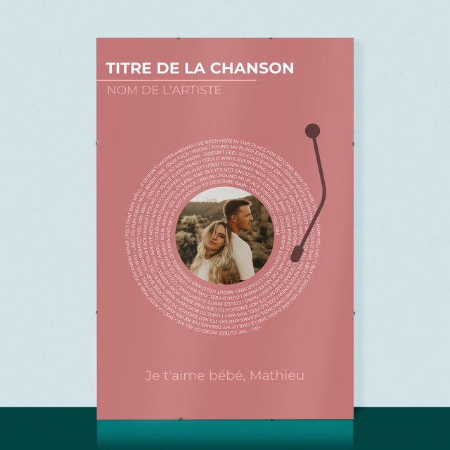 La Photo Et Un Texte: Notre Chanson Disque Vinyle - Affiche