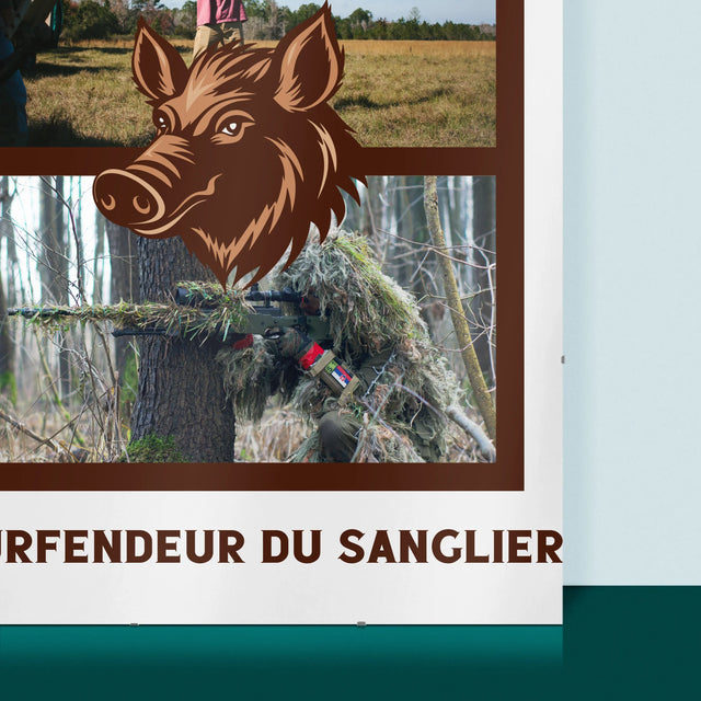 Le Collage Photo: Pourfendeur Du Sanglier - Affiche
