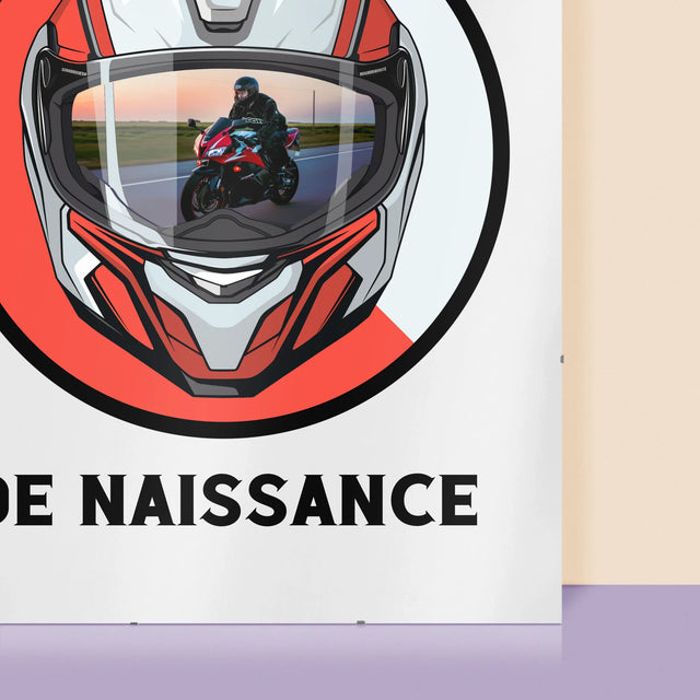La Photo Et Un Texte: Motocycliste De Naissance - Affiche