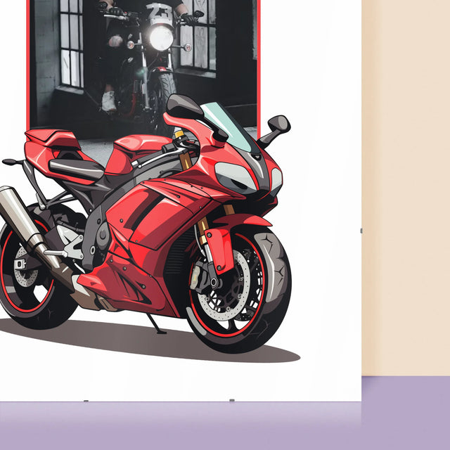 La Photo Et Un Texte: Né Pour Faire De La Moto - Affiche