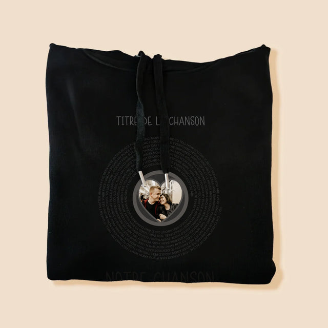 La Photo Et Un Texte: Notre Chanson Avec Les Paroles - Sweat À Capuche Pour Hommes