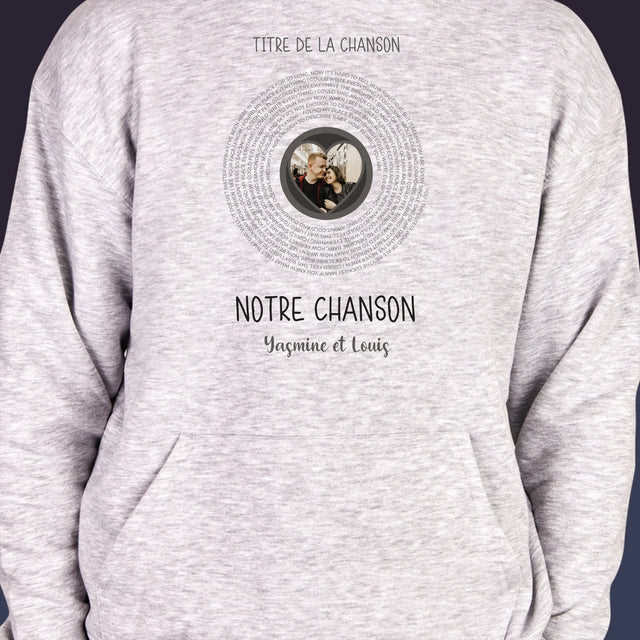 La Photo Et Un Texte: Notre Chanson Avec Les Paroles - Sweat À Capuche Pour Hommes