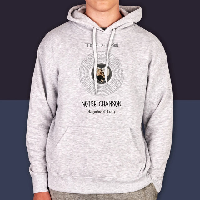 La Photo Et Un Texte: Notre Chanson Avec Les Paroles - Sweat À Capuche Pour Hommes