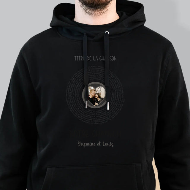 La Photo Et Un Texte: Notre Chanson Avec Les Paroles - Sweat À Capuche Pour Hommes