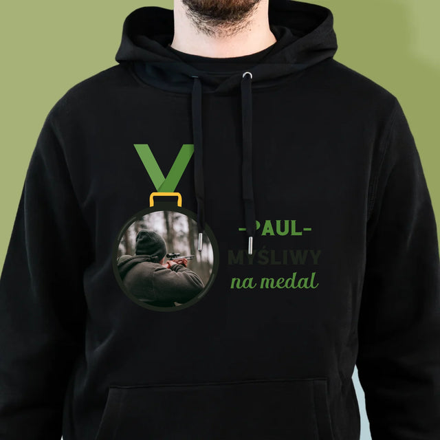 La Photo Et Un Texte: Chasseur En Or - Sweat À Capuche Pour Hommes