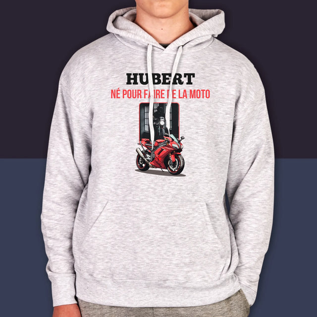 La Photo Et Un Texte: Né Pour Faire De La Moto - Sweat À Capuche Pour Hommes