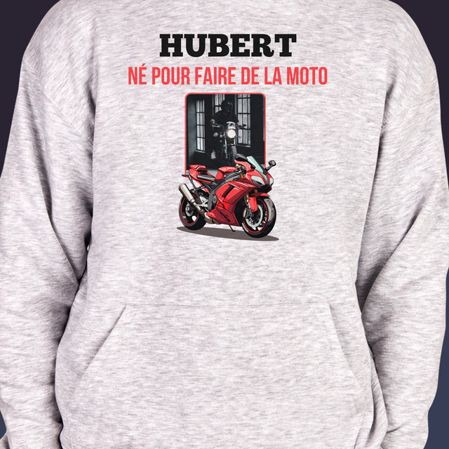 La Photo Et Un Texte: Né Pour Faire De La Moto - Sweat À Capuche Pour Hommes