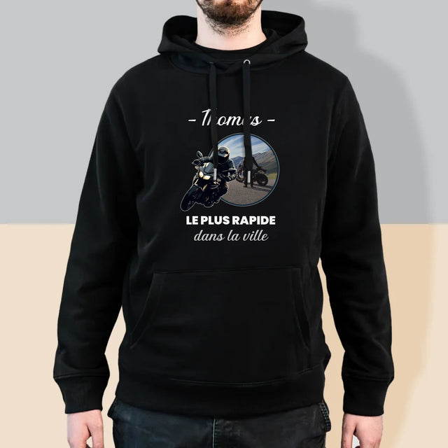 La Photo Et Un Texte: Le Plus Rapide Dans La Ville - Sweat À Capuche Pour Hommes