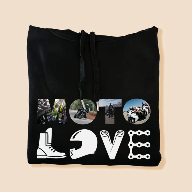 Collage Photo De Lettre: Motolove - Sweat À Capuche Pour Hommes