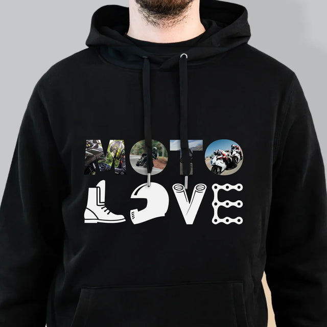 Collage Photo De Lettre: Motolove - Sweat À Capuche Pour Hommes