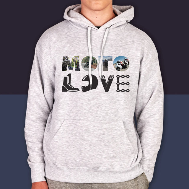 Collage Photo De Lettre: Motolove - Sweat À Capuche Pour Hommes