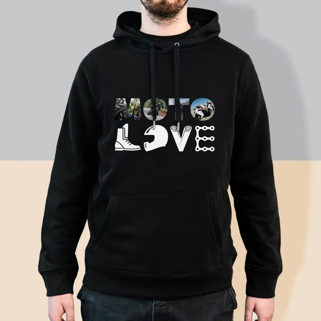 Collage Photo De Lettre: Motolove - Sweat À Capuche Pour Hommes