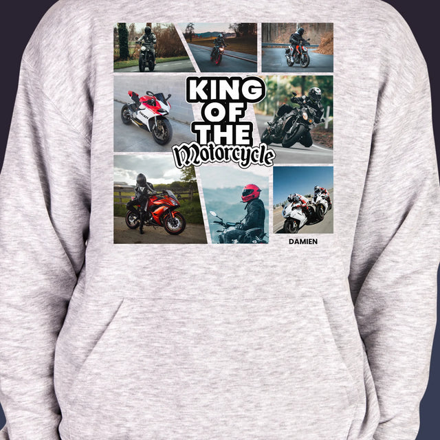 Le Collage Photo: King Of The Motorcycle - Sweat À Capuche Pour Hommes