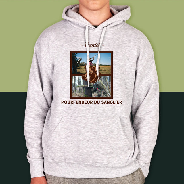 Le Collage Photo: Pourfendeur Du Sanglier - Sweat À Capuche Pour Hommes