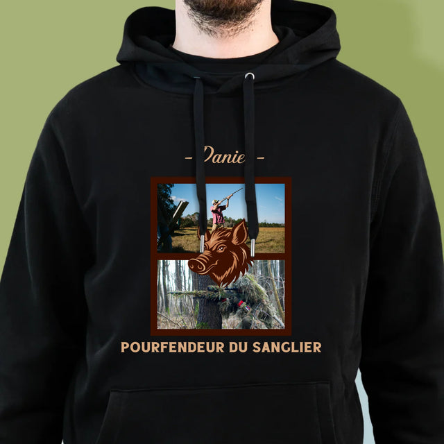 Le Collage Photo: Pourfendeur Du Sanglier - Sweat À Capuche Pour Hommes