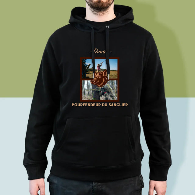 Le Collage Photo: Pourfendeur Du Sanglier - Sweat À Capuche Pour Hommes