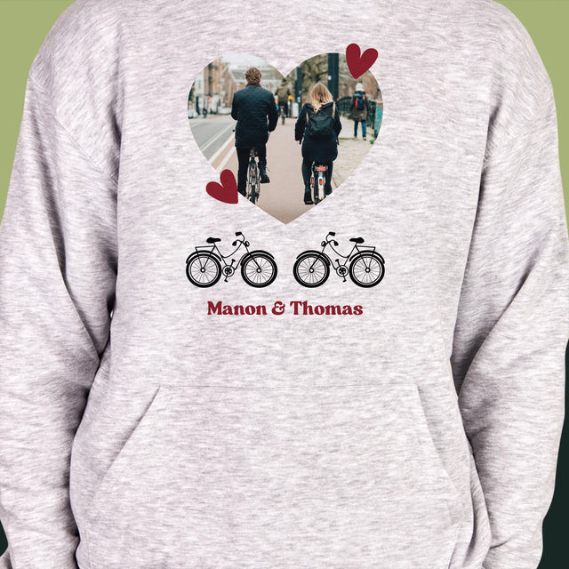 La Photo Et Un Texte: Couple De Cyclistes - Sweat À Capuche Pour Hommes