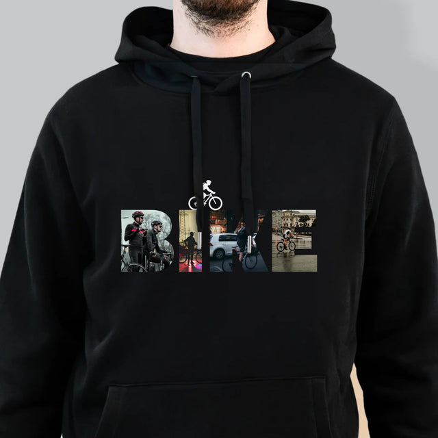 Collage Photo De Lettre: Bike - Sweat À Capuche Pour Hommes