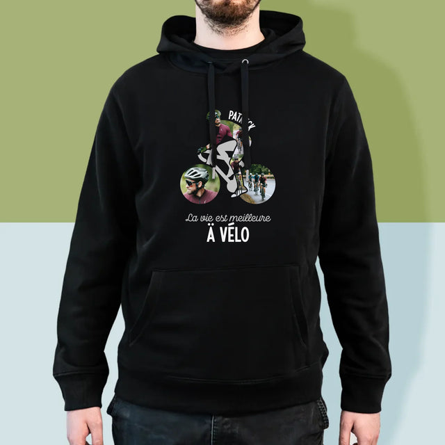 Forme Des Photos: La Vie Est Meilleure À Vélo - Sweat À Capuche Pour Hommes