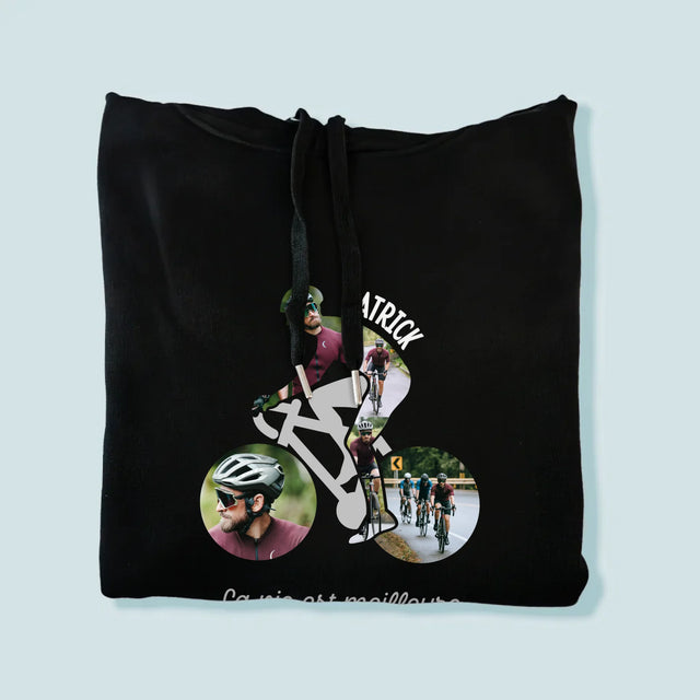 Forme Des Photos: La Vie Est Meilleure À Vélo - Sweat À Capuche Pour Hommes