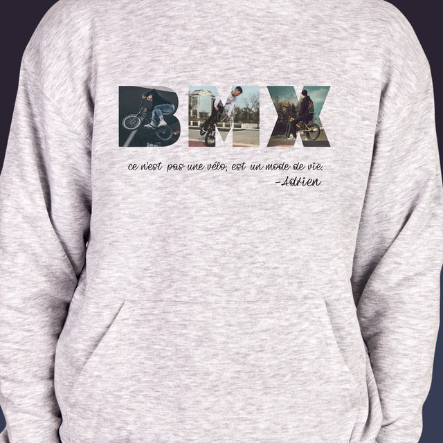 Collage Photo De Lettre: Bmx De Vos Photos - Sweat À Capuche Pour Hommes