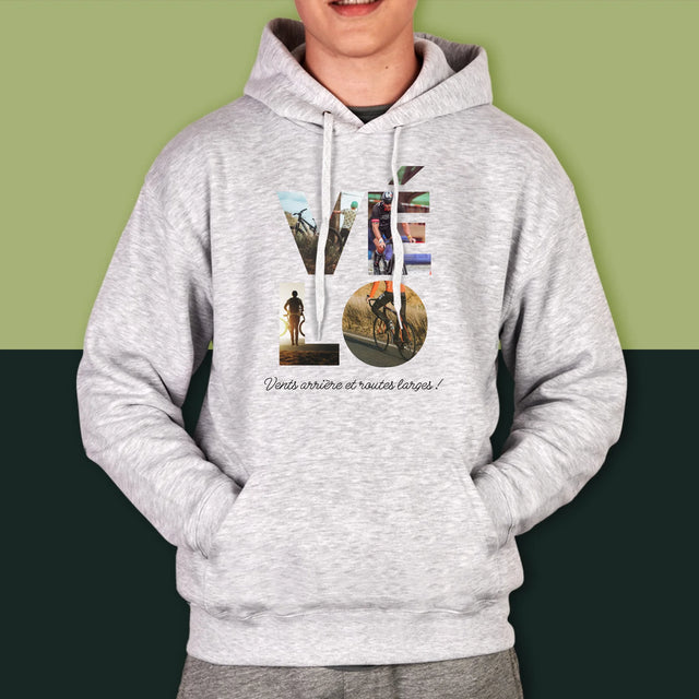 Collage Photo De Lettre: Vélo - Sweat À Capuche Pour Hommes