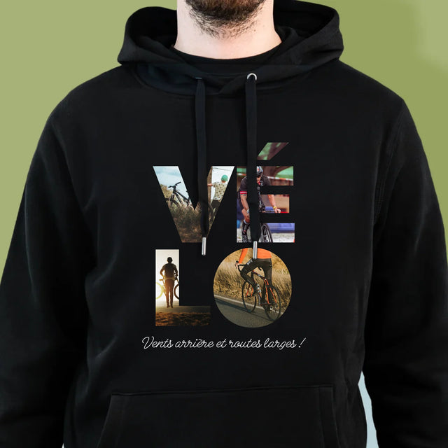 Collage Photo De Lettre: Vélo - Sweat À Capuche Pour Hommes