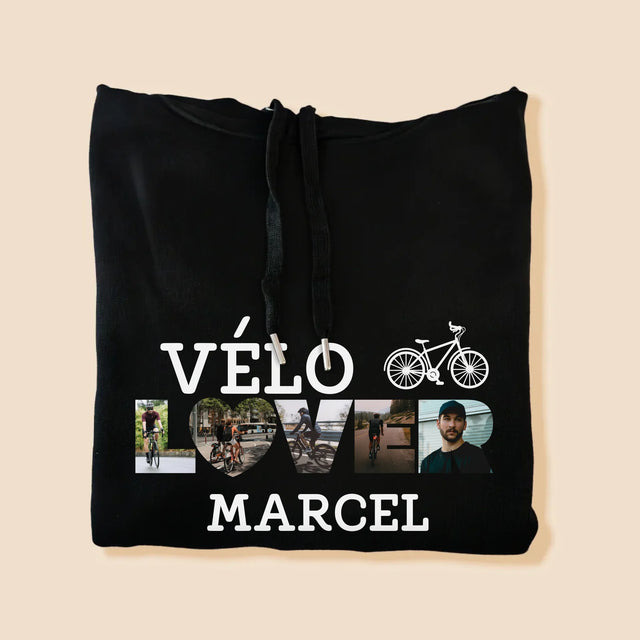 Collage Photo De Lettre: Vélo Lover - Sweat À Capuche Pour Hommes
