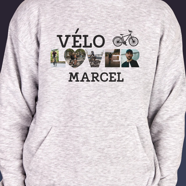 Collage Photo De Lettre: Vélo Lover - Sweat À Capuche Pour Hommes