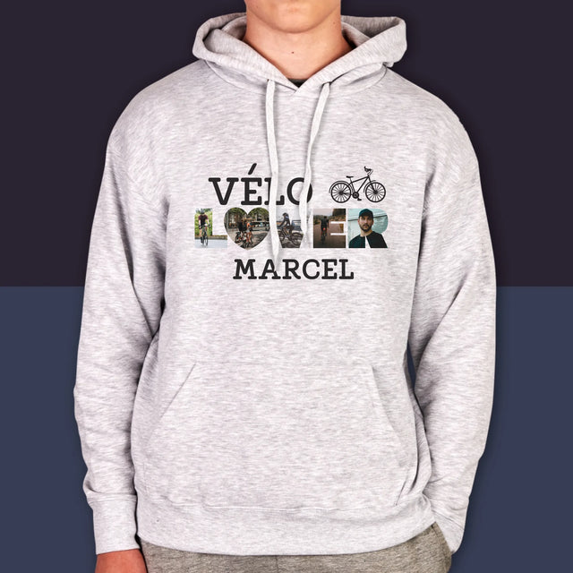 Collage Photo De Lettre: Vélo Lover - Sweat À Capuche Pour Hommes