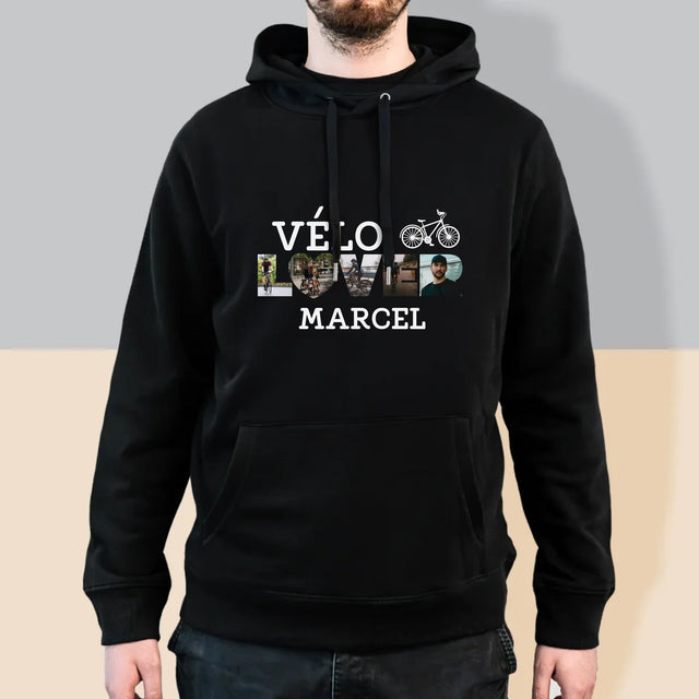 Collage Photo De Lettre: Vélo Lover - Sweat À Capuche Pour Hommes