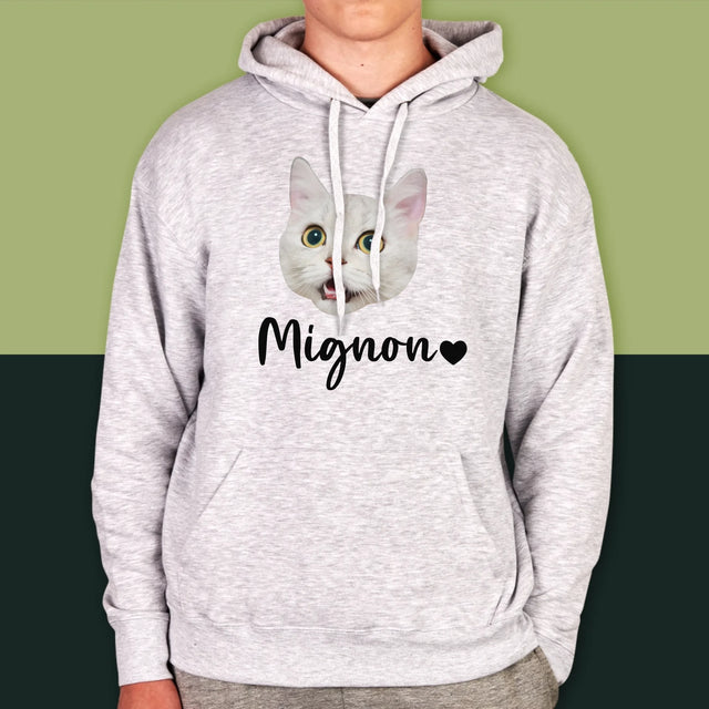 Ton Personnage: La Tête De Votre Chaton - Sweat À Capuche Pour Hommes