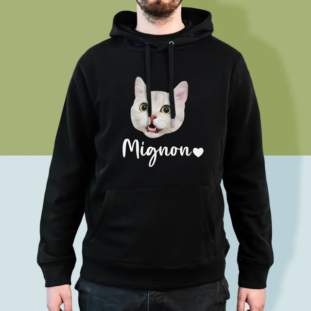 Ton Personnage: La Tête De Votre Chaton - Sweat À Capuche Pour Hommes