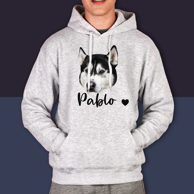 Ton Personnage: La Tête De Votre Chien - Sweat À Capuche Pour Hommes