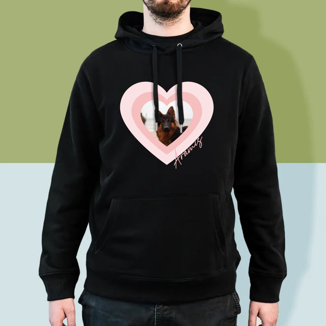 La Photo Et Un Texte: Photo De L'Animal Dans Le Cœur  - Sweat À Capuche Pour Hommes