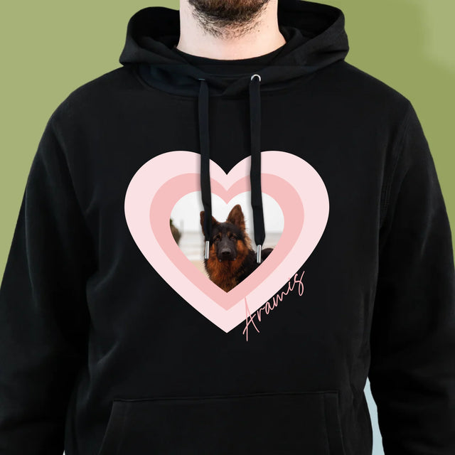 La Photo Et Un Texte: Photo De L'Animal Dans Le Cœur  - Sweat À Capuche Pour Hommes