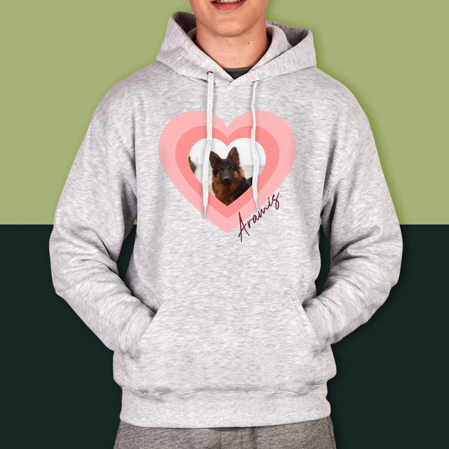 La Photo Et Un Texte: Photo De L'Animal Dans Le Cœur  - Sweat À Capuche Pour Hommes