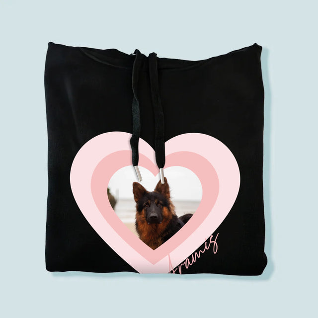 La Photo Et Un Texte: Photo De L'Animal Dans Le Cœur  - Sweat À Capuche Pour Hommes