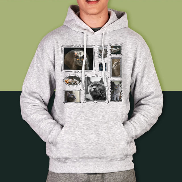 Le Collage Photo: Un Mur D'Exposition Avec Un Animal - Sweat À Capuche Pour Hommes