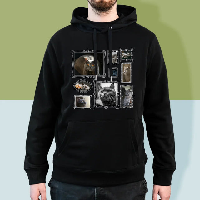 Le Collage Photo: Un Mur D'Exposition Avec Un Animal - Sweat À Capuche Pour Hommes