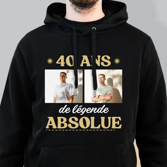 Le Collage Photo: 40 Ans De Légende - Sweat À Capuche Pour Hommes