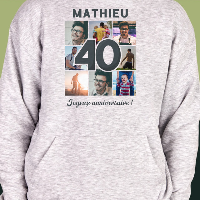 Le Collage Photo: 40 Ans - Sweat À Capuche Pour Hommes