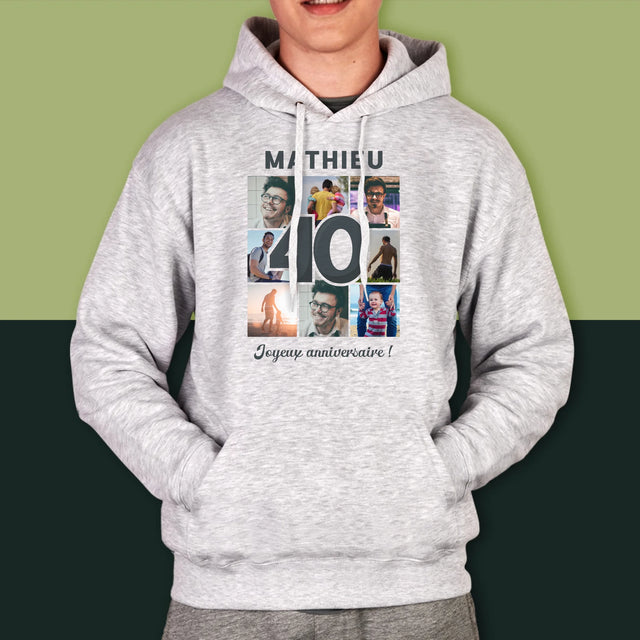 Le Collage Photo: 40 Ans - Sweat À Capuche Pour Hommes