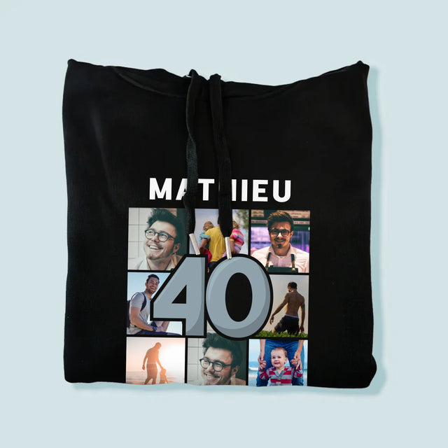 Le Collage Photo: 40 Ans - Sweat À Capuche Pour Hommes