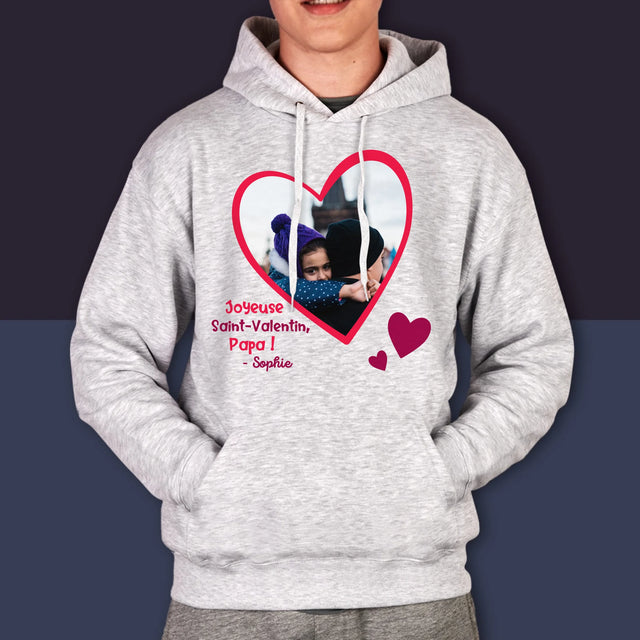 La Photo Et Un Texte: Saint Valentin Pour Papa - Sweat À Capuche Pour Hommes