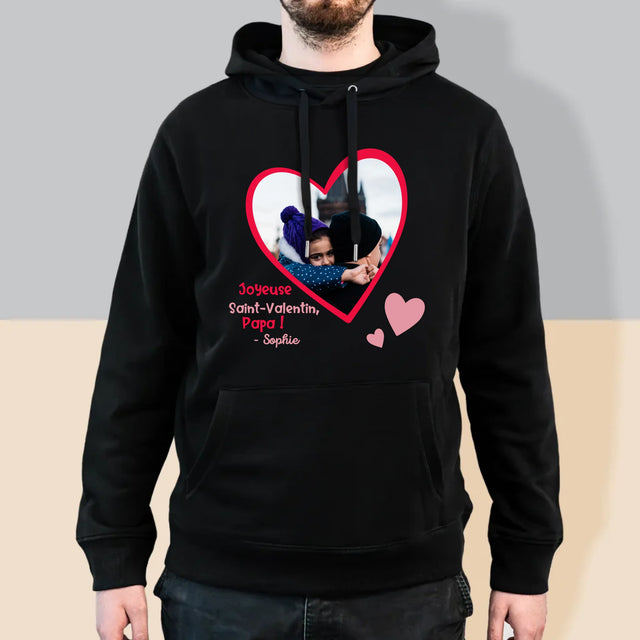 La Photo Et Un Texte: Saint Valentin Pour Papa - Sweat À Capuche Pour Hommes