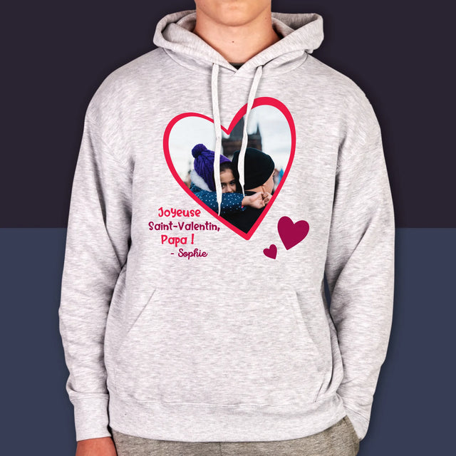 La Photo Et Un Texte: Saint Valentin Pour Papa - Sweat À Capuche Pour Hommes